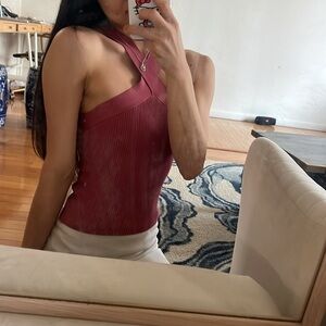 Babaton Sculpt Knit Top in Pink